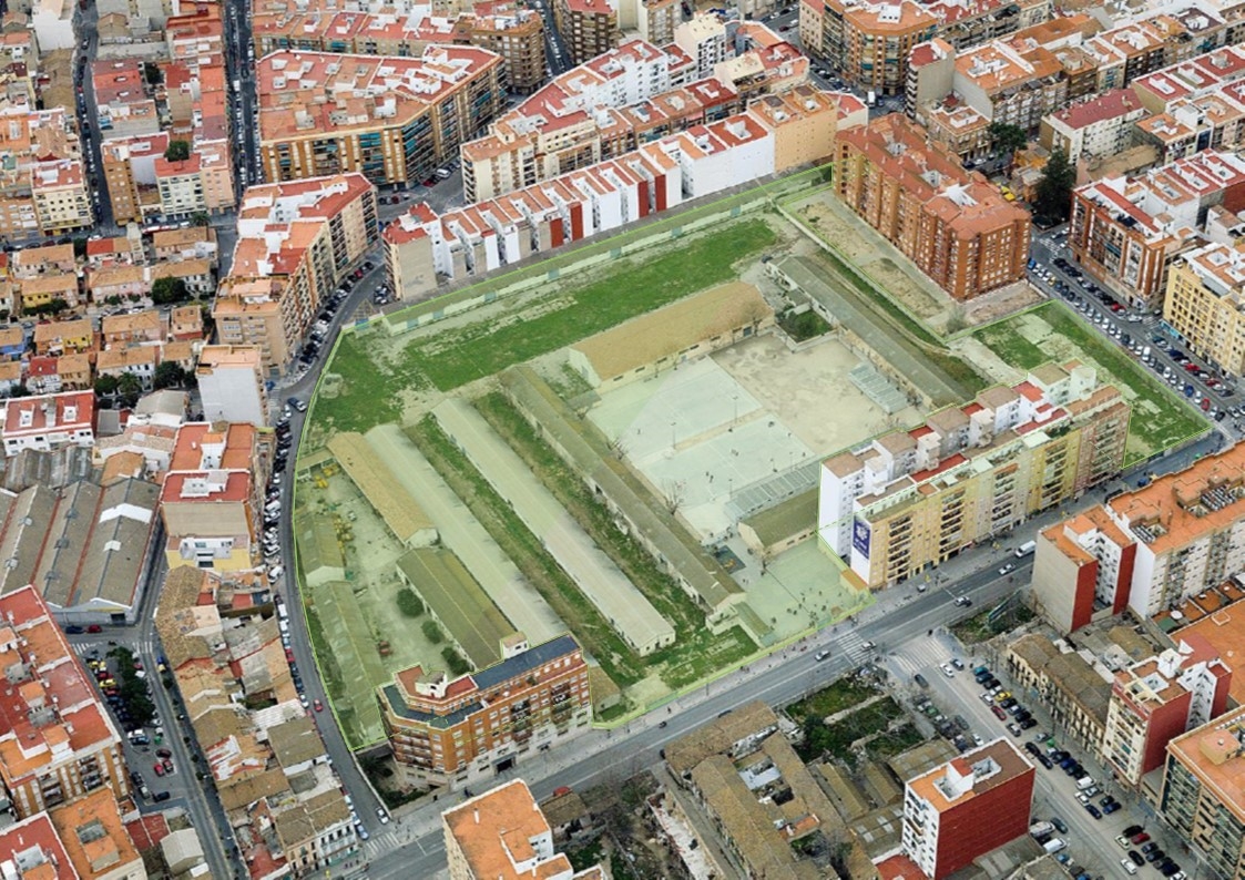 Foto aérea de la actuación residencial Cuartel de Ingenieros de Valencia