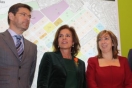 el Secretario de Estado de Planificación e Infraestructuras, Rafael Catalá, la alcaldesa de Madrid, Ana Botella, y la directora general de Sepes, Lucía Molares